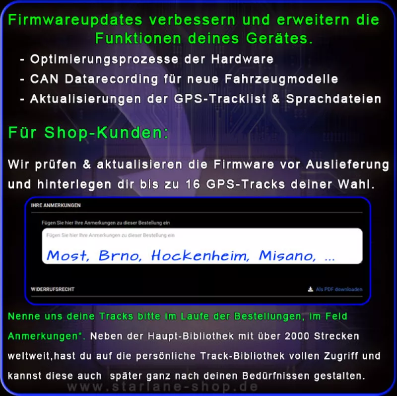 Firmware und GPS Track Update